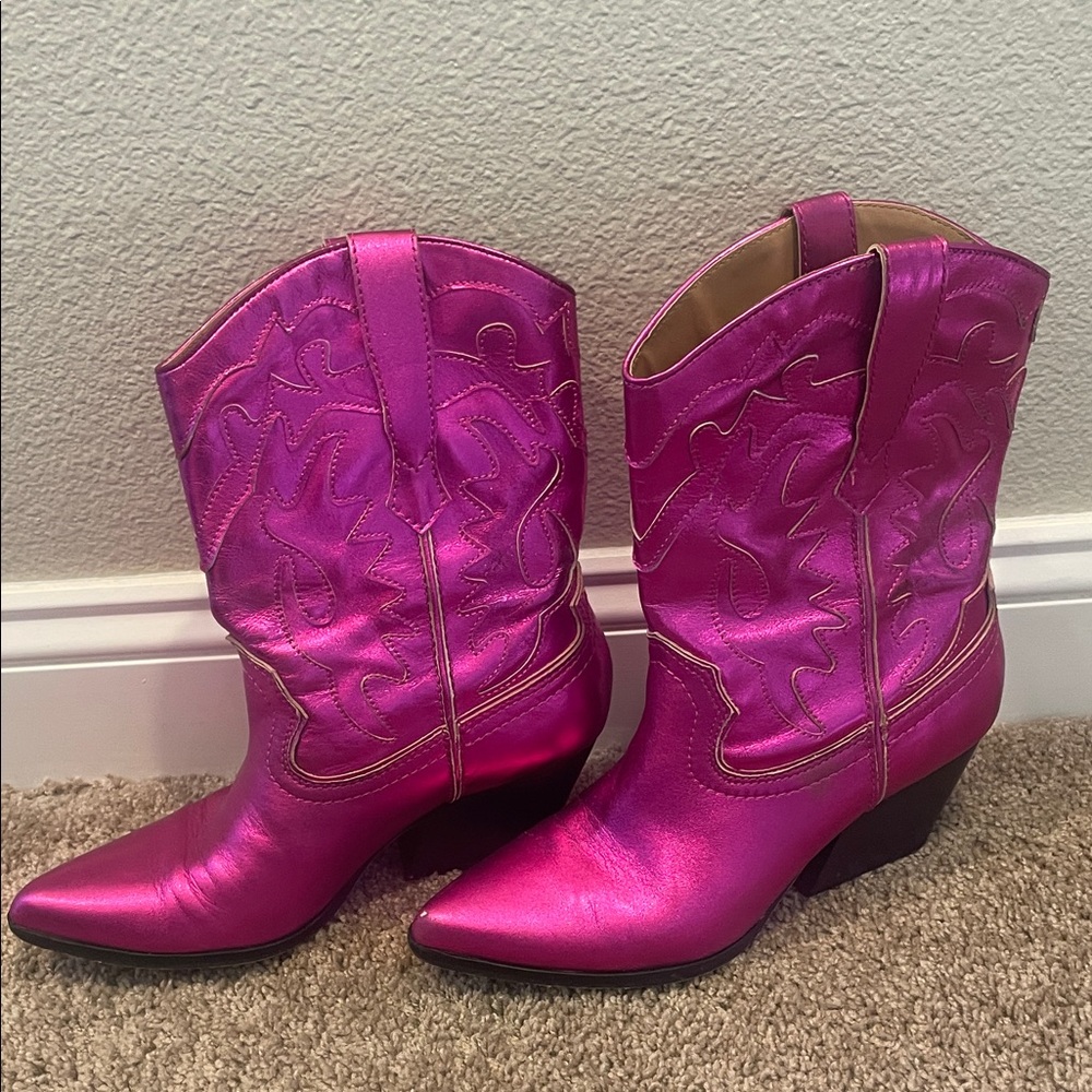 Metallic Pink Western Boots